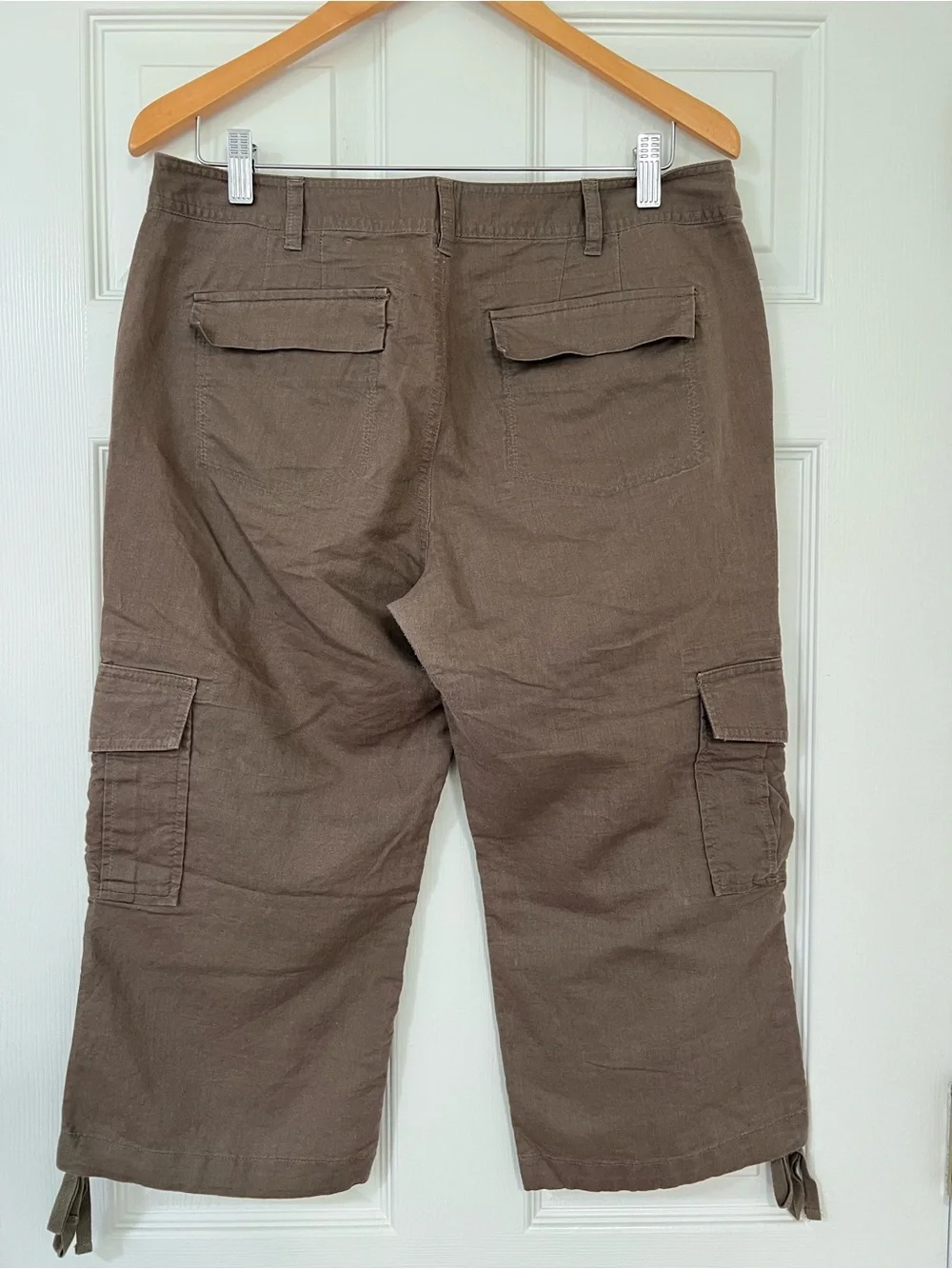 Banana Republic Cargo Capris Martin Fit Brown Linen Blend